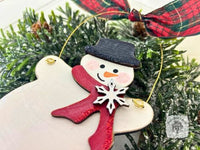 Snowman Ornament - Personalized "Casey" Snowman Christmas Ornament