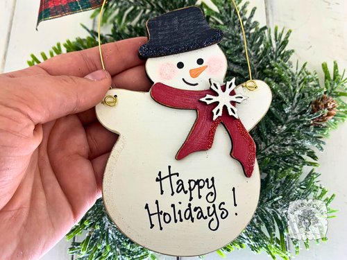 Snowman Ornament - Personalized "Casey" Snowman Christmas Ornament