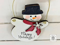 Snowman Ornament - Personalized "Casey" Snowman Christmas Ornament