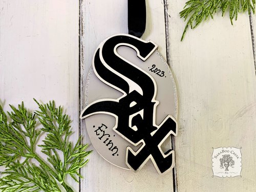 White Sox Logo Ornament - Personalizable Sox Baseball Fan Gift