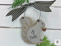 Squirrel Ornament - Personalized Christmas Squirrel Gift or Fall Decoration