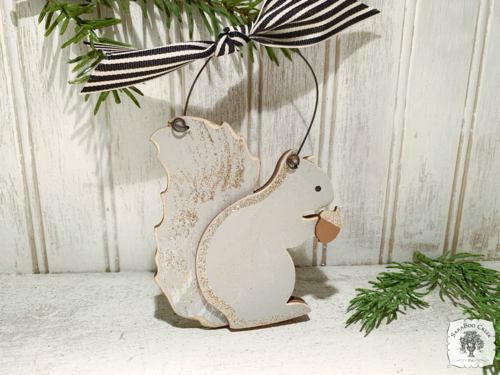 Squirrel Ornament - Personalized Christmas Squirrel Gift or Fall Decoration