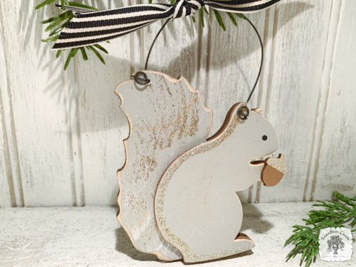 Squirrel Ornament - Personalized Christmas Squirrel Gift or Fall Decoration