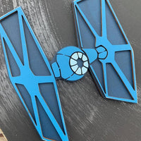 Star Wars Custom Personalized Name Sign with Death Star and Tie Fighter