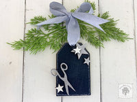 Scissor Shipping Tag Ornament - Cute Personalized Hair Stylist, Sewing or Crafter Gift