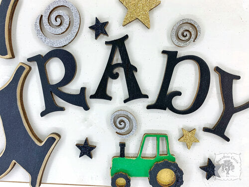 Tractor Name Sign - Personalized Wood Boys Room Farm Plaque