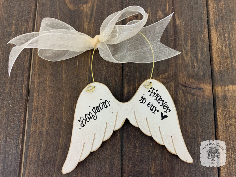 Angel Wings Ornament - Personalized Lost Loved One Ornament, In Loving Memory Gift