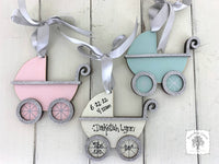 Baby Buggy / Stroller Ornament - Personalized Baby's First Christmas Ornament