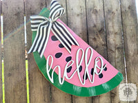 20" Watermelon Decorative Plaque - Customized Summer Door Sign, Fun Kitchen Decor