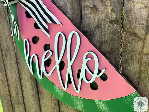 20" Watermelon Decorative Plaque - Customized Summer Door Sign, Fun Kitchen Decor