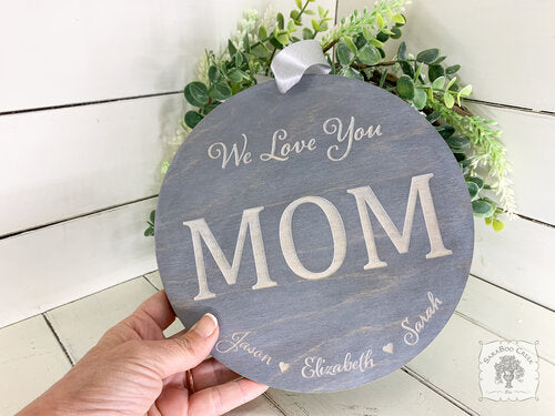 "We Love You" Customized Gift for Mom, Grandma or Aunt - Personalized with Kids Names