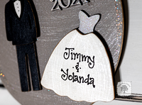 Bride and Groom Wedding Ornament Est 2024 or Est 2025 - Personalized 1st Christmas Married Gift