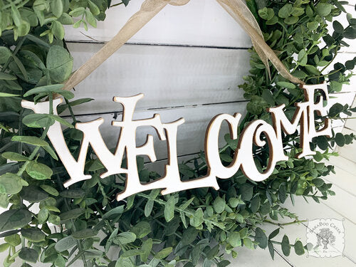 "Welcome" Word on Ribbon - Hang this Stylish Greeting in Any Wreath