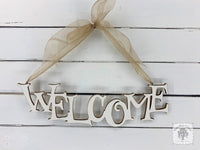 "Welcome" Word on Ribbon - Hang this Stylish Greeting in Any Wreath