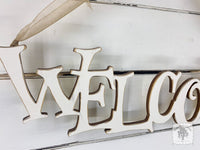 "Welcome" Word on Ribbon - Hang this Stylish Greeting in Any Wreath