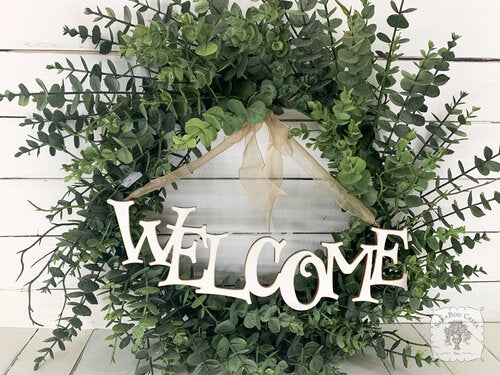 "Welcome" Word on Ribbon - Hang this Stylish Greeting in Any Wreath