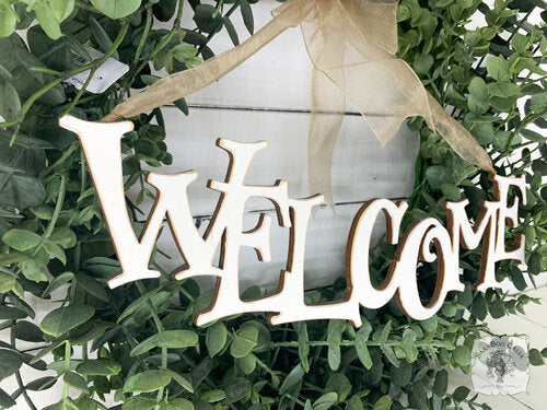 "Welcome" Word on Ribbon - Hang this Stylish Greeting in Any Wreath