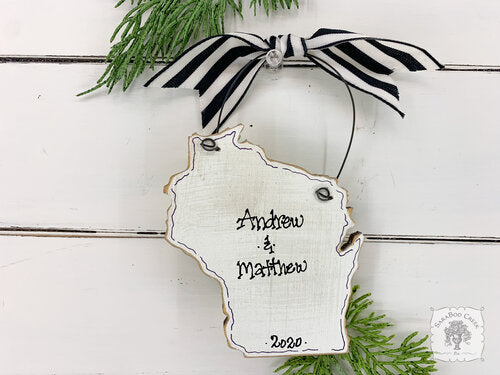 State of Wisconsin Personalized Ornament