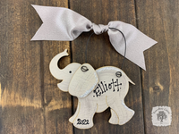 Elephant Ornament - Personalized Wood Elephant Gift