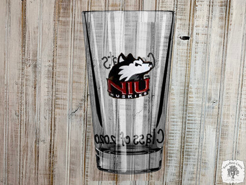 Hand Painted Glasses - Custom School Drinkware; Personalized Grad Gift