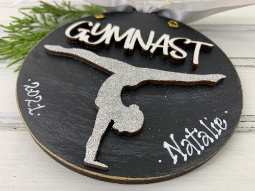 Gymnast Ornament - Personalized Gymnastics Tumbling Silhouette