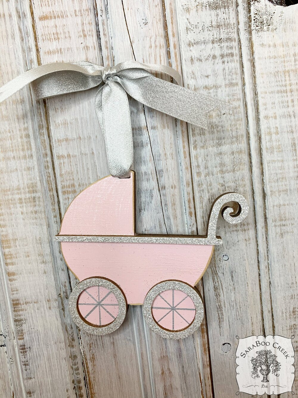 Baby Buggy / Stroller Ornament - Personalized Baby's First Christmas Ornament