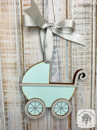 Baby Buggy / Stroller Ornament - Personalized Baby's First Christmas Ornament