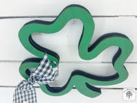 Green Shamrock Outline with Bow